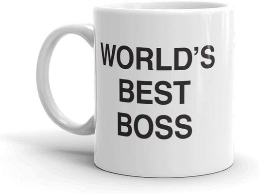 World's Best Boss Coffee Mug, Funny Office Gift for Boss Male Female, Boss Day Birthday Christmas Gift from Coworkers Employees