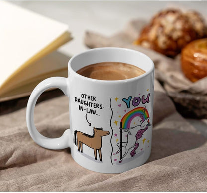 Funny Daughter in Law Coffee Mug Gift for Daughter in Law from Mother in Law, Birthday Christmas Gift