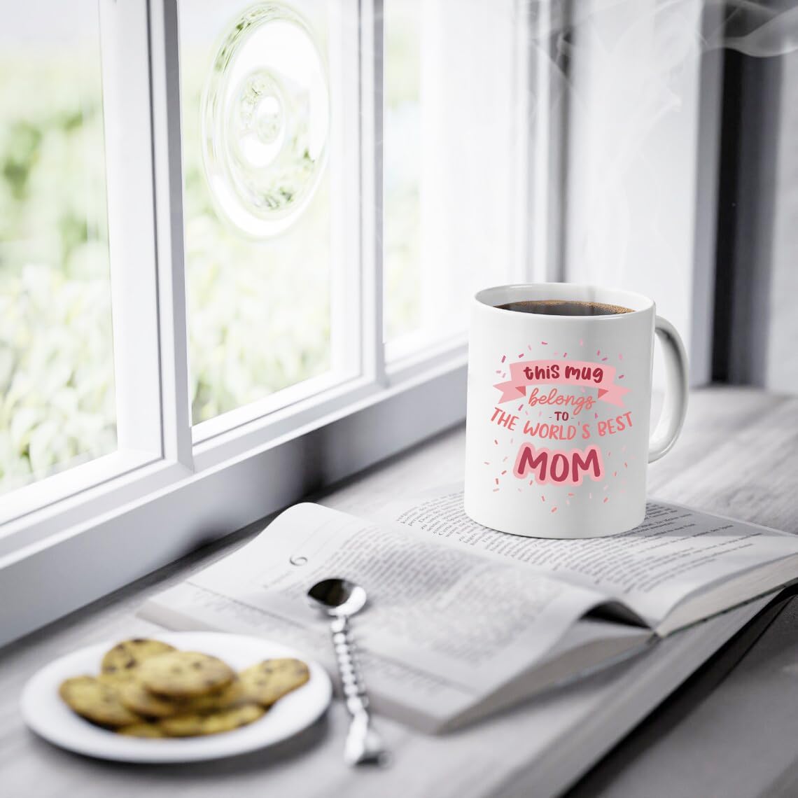 World's Best Mom Coffee Mug, Funny Gift for Mom from Daughter Son Kids Husband, Birthday Mother's Day Christmas Gift Idea