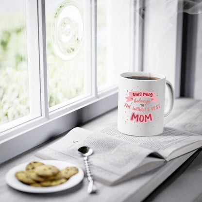 World's Best Mom Coffee Mug, Funny Gift for Mom from Daughter Son Kids Husband, Birthday Mother's Day Christmas Gift Idea