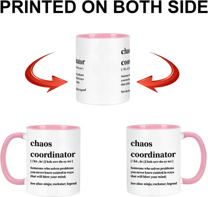 Chaos Coordinator Coffee Mug Funny Gift for Boss Teacher Coworker