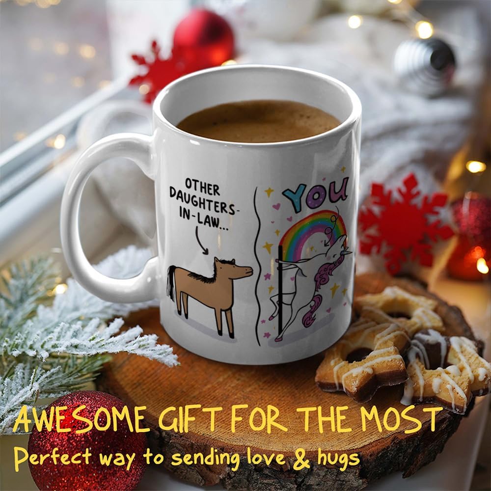 Funny Daughter in Law Coffee Mug Gift for Daughter in Law from Mother in Law, Birthday Christmas Gift