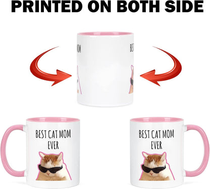 Best Cat Mom Ever Coffee Mug Gift for Cat Mom Women, Mothers Day Birthday Christmas Gift