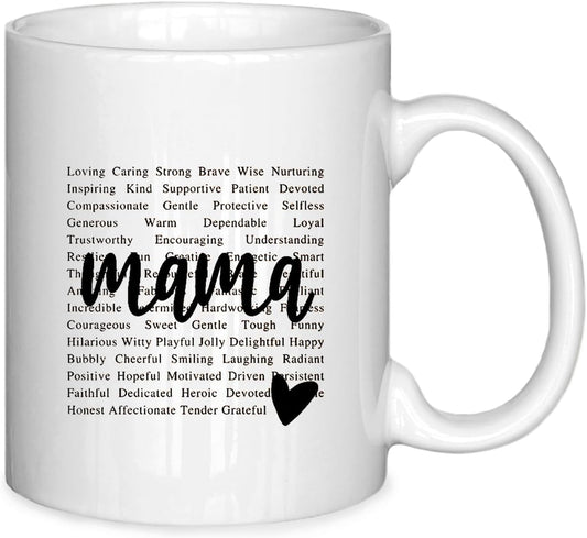 Mama Coffee Mug Gift for Mom from Daughter Son Kids Husband, Birthday Mother's Day Christmas Gift Idea