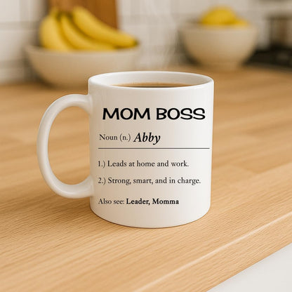 Mom Boss Definition Coffee Mug Funny Gift for Working Mom