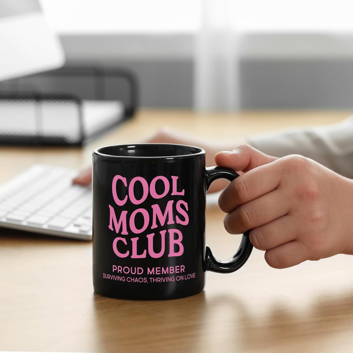Cool Moms Club Coffee Mug Funny Mom Gift for New Mom Wife Sister Best Friend, Mothers Day Birthday Gift for Mom