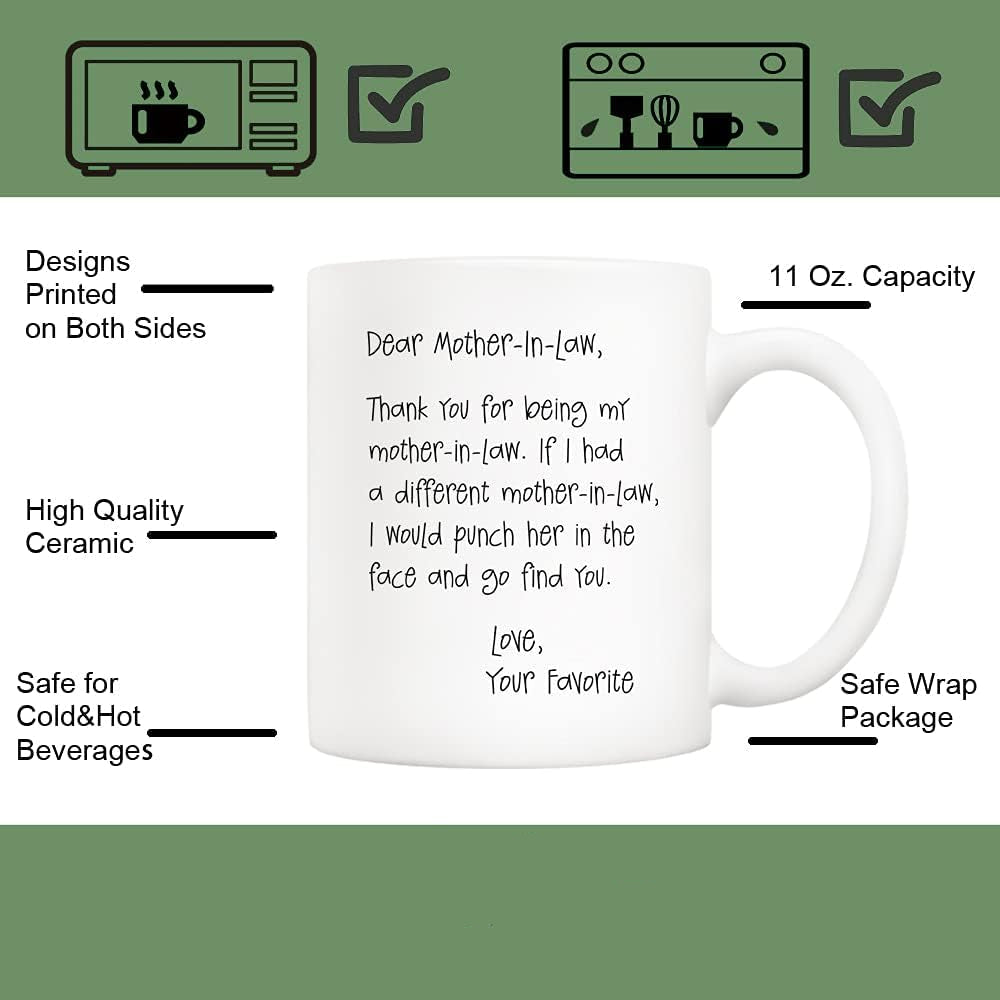 Dear Mother in Law Thank You for Being My Coffee Mug Funny Gift for Mother in Law