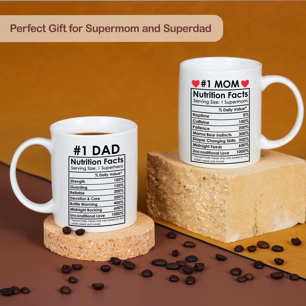 New Mom Dad Coffee Mug for New Parents Couple, Pregnancy Announcement Gift for Expecting Mom and Dad, First Time Parents Gift, Baby Reveal Gift