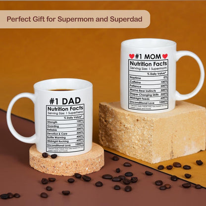 New Mom Dad Coffee Mug for New Parents Couple, Pregnancy Announcement Gift for Expecting Mom and Dad, First Time Parents Gift, Baby Reveal Gift