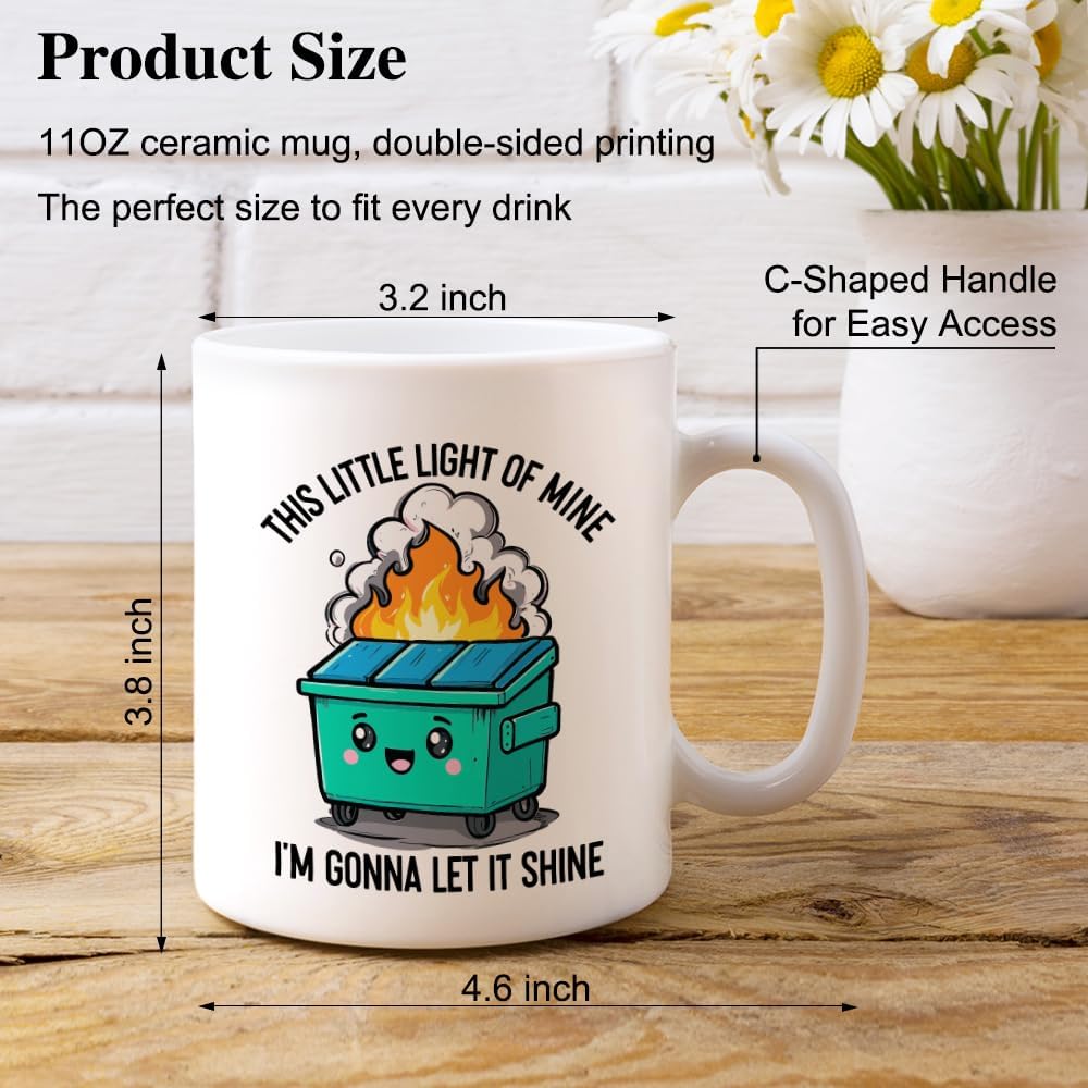 This Little Light Of Mine I'm Gonna Let It Shine Coffee Mug, Inspirational Gift for Women Men, Birthday Christmas Gift for Friend Coworker