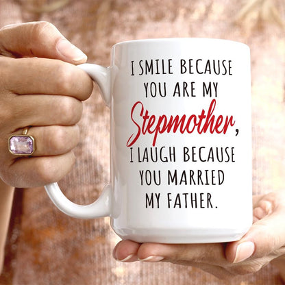 Funny Bonus Mom Coffee Mug Stepmom Gift from Stepdaughter Stepson Birthday Mother's Day Christmas Gift