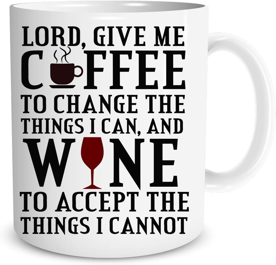 Lord Give Me Coffee To Change The Things I Can Funny Coffee Mug, Inspirational Humor Gift for Friend Coworker Boss Sister