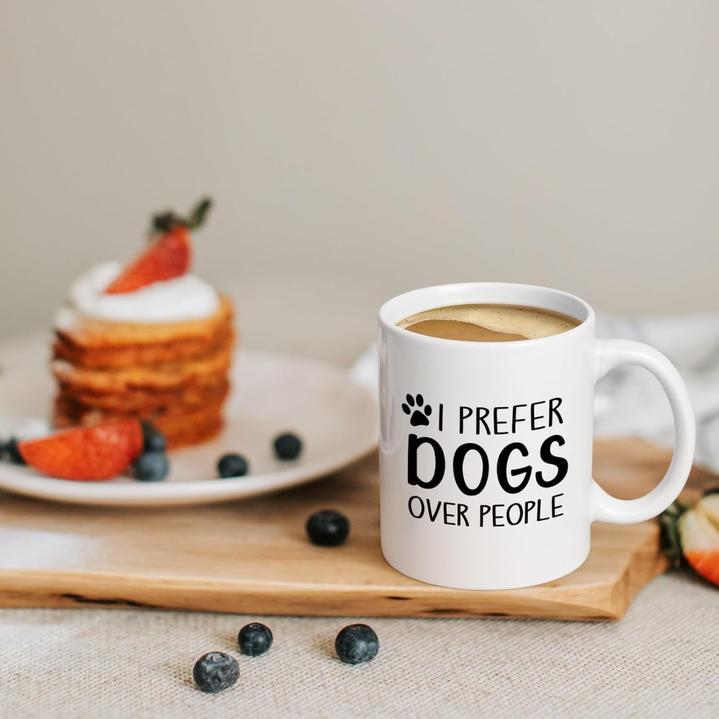 Dogs Over People Coffee Mug Funny Dog Lover Gift for Dog Mom Women Men, Birthday Christmas Gift