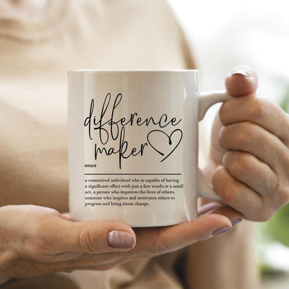 Difference Maker Definition Coffee Mug Appreciation Gift for Teacher Boss Leader Coworker