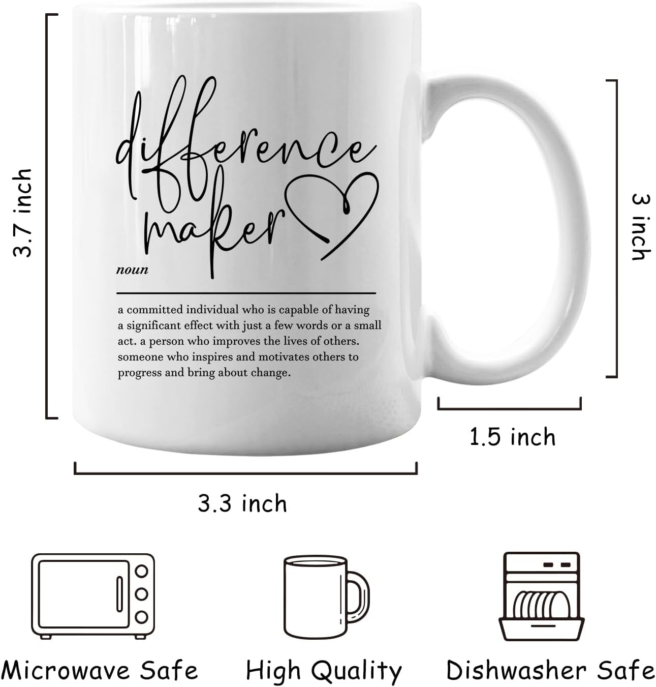 Difference Maker Definition Coffee Mug Appreciation Gift for Teacher Boss Leader Coworker