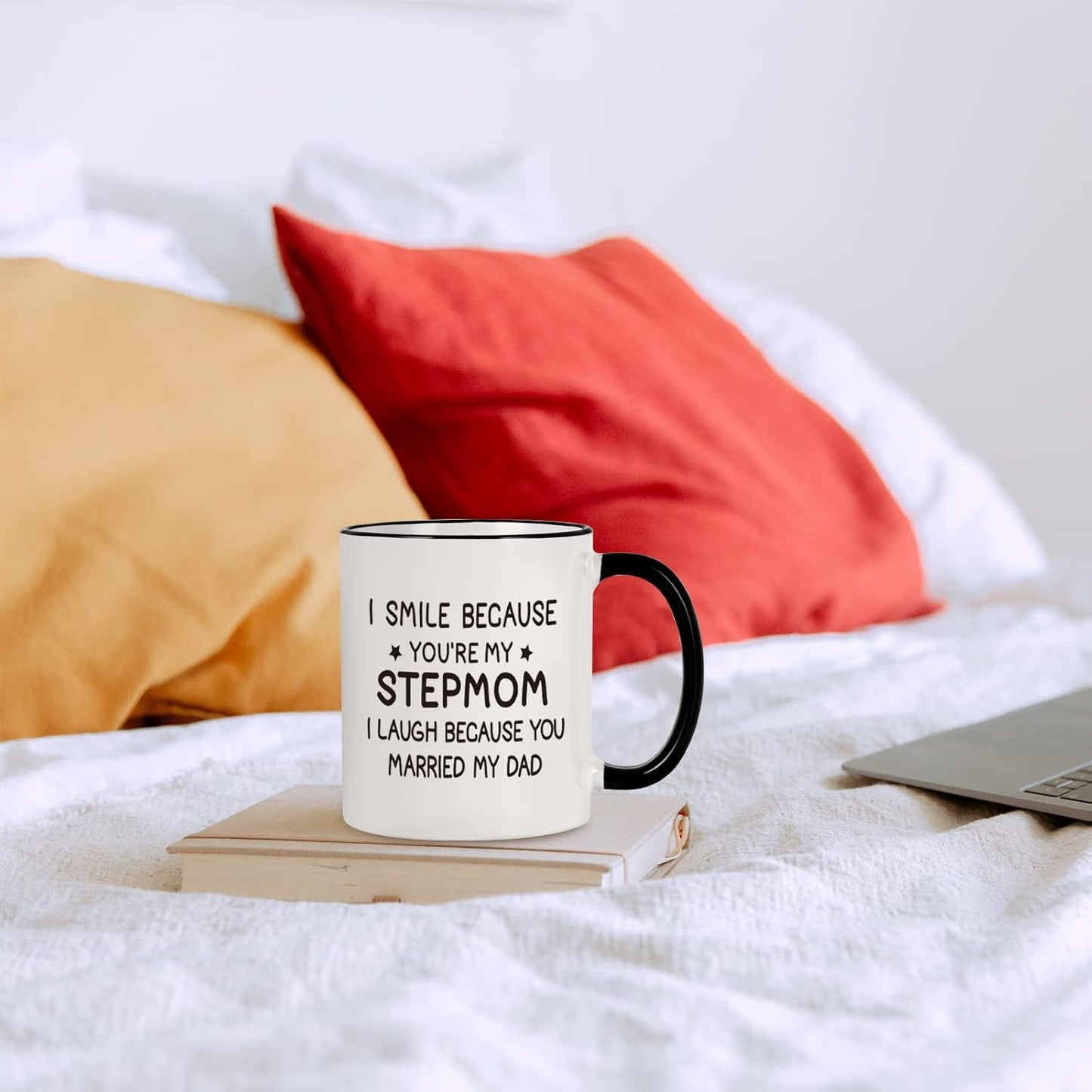 I Smile Because You Are My Stepmom Coffee Mug Funny Bonus Mom Gift from Stepdaughter Stepson Birthday Gift