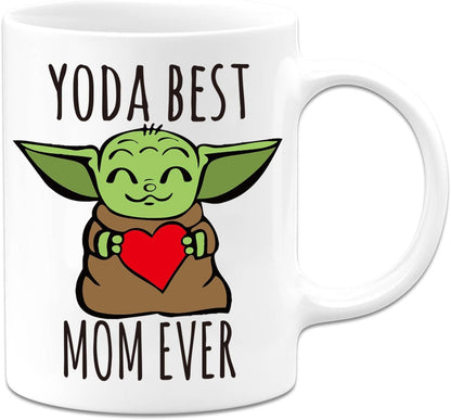 Yoda Best Mom Ever Coffee Mug Funny Gift for Mom from Daughter Son Kids Husband, Mothers Day Birthday Gift