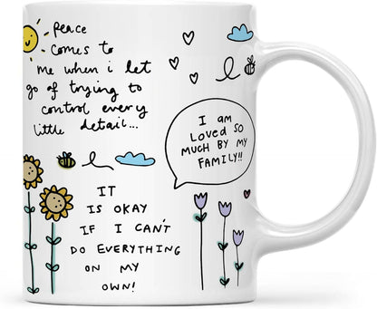 Mom Affirmation Coffee Mug Positive Energy Inspirational Quote Ceramic Mug, Gift for Mom from Daughter Son Kids Husband, Birthday Mothers Day Christmas Gift