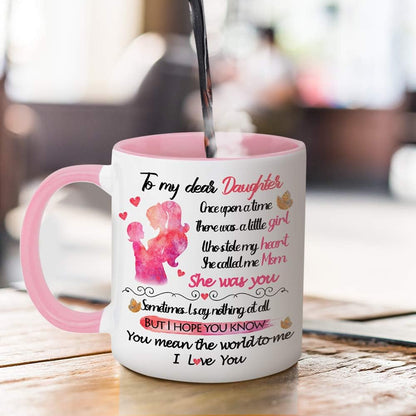 To My Dear Daughter Coffee Mug You Mean the World to Me, Gift for Daughter from Mom, Birthday Christmas Gift
