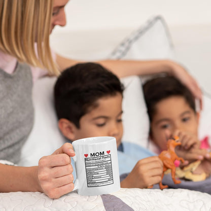 Mom Nutritional Facts Coffee Mug Funny Gift for Mom Grandma Stepmom from Daughter Son Kids Birthday Gift
