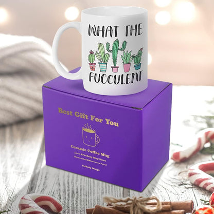 What the Fucculent Coffee Mug Funny Succulent Plant Lover Gift for Plant Lady Gardener