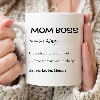 Mom Boss Definition Coffee Mug Funny Gift for Working Mom