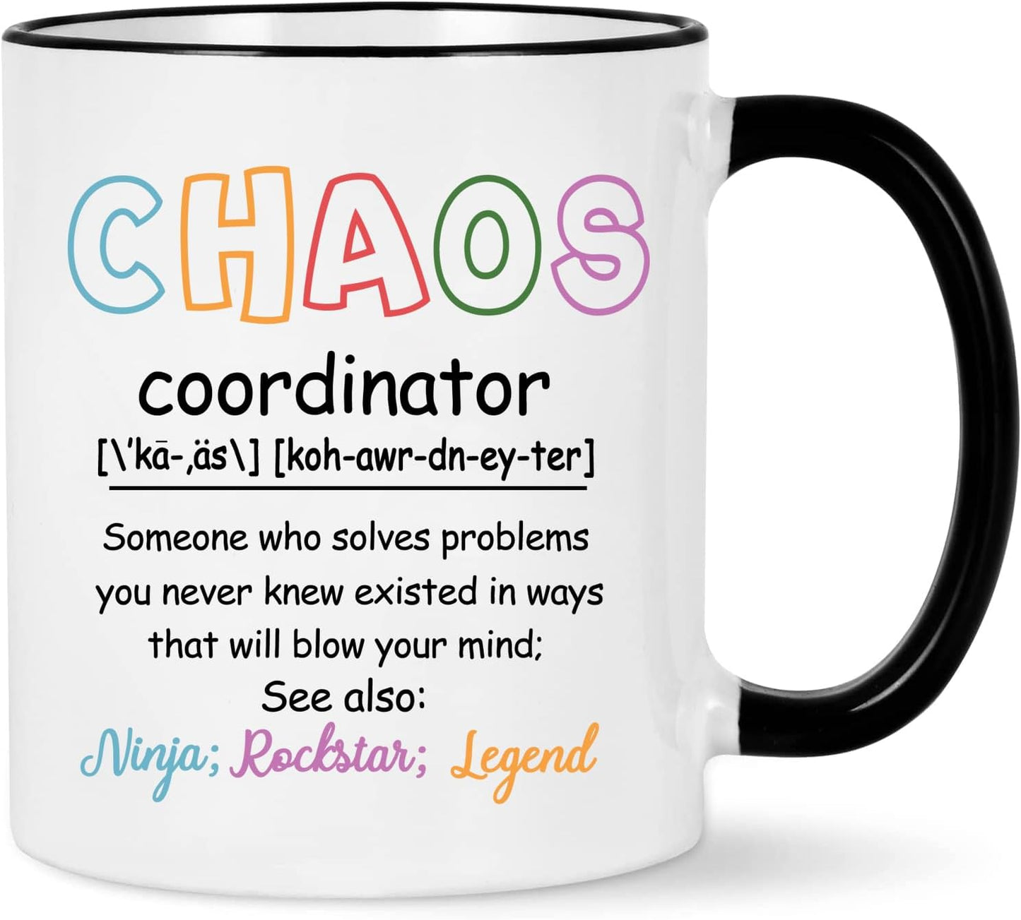 Chaos Coordinator Coffee Mug, Funny Office Gift for Boss Coworker Manager, Birthday Christmas Appreciation Gift