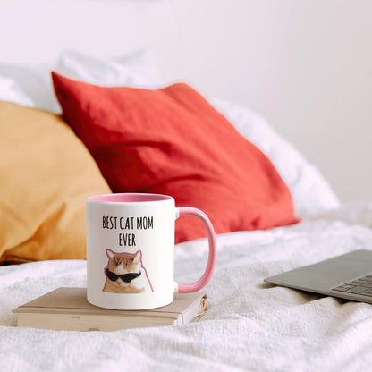 Best Cat Mom Ever Coffee Mug Gift for Cat Mom Women, Mothers Day Birthday Christmas Gift