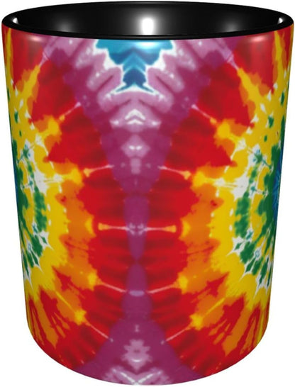 Tie Dye Coffee Mug Funny Ceramic Mug, Novelty Gift Idea for Friends Coworkers, Cool Coffee Cup for Home Office Kitchen Decor