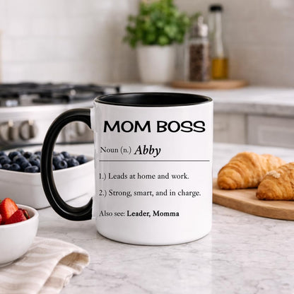 Mom Boss Definition Coffee Mug Funny Gift for Working Mom