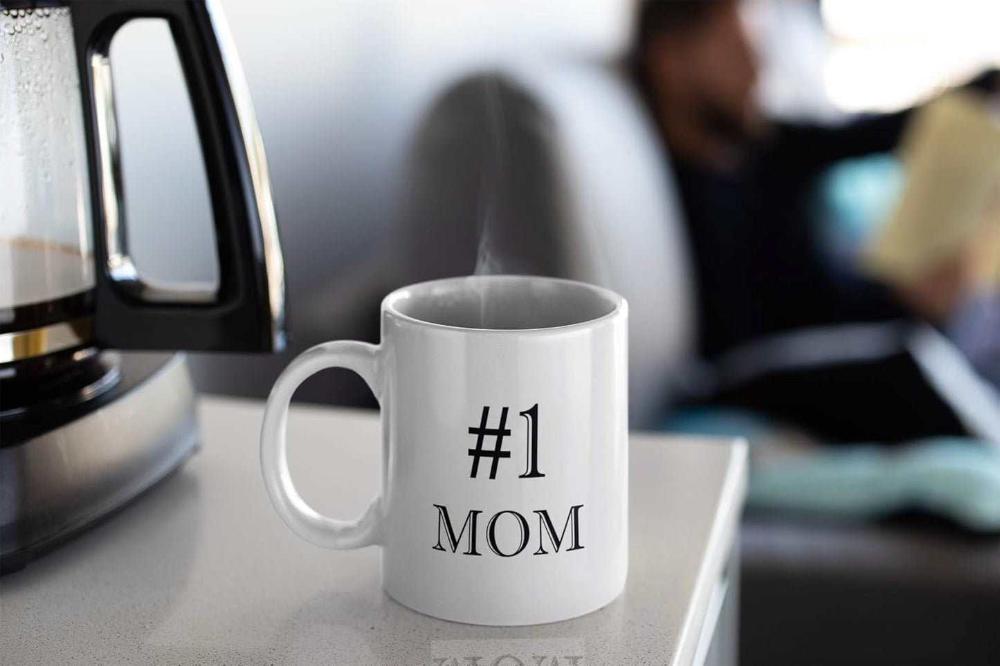 #1 Mom Ceramic Coffee Mug, World's Best Mother Gift for Mom, Mothers Day Birthday Christmas Gift from Daughter Son Kids