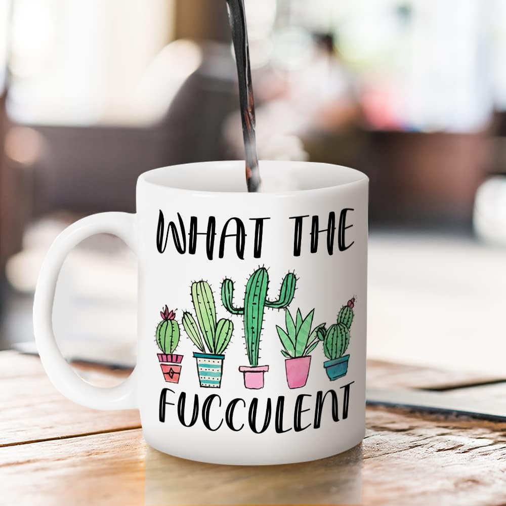 What the Fucculent Coffee Mug Funny Succulent Plant Lover Gift for Plant Lady Gardener