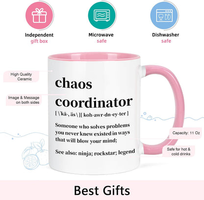 Chaos Coordinator Coffee Mug Funny Gift for Boss Teacher Coworker