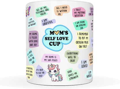 Self Love Inspirational Coffee Mug for Moms, Motivational Gift for Mom Birthday Mother's Day Christmas Gift Idea