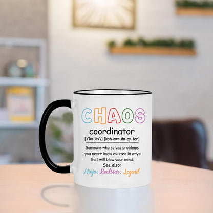Chaos Coordinator Coffee Mug, Funny Office Gift for Boss Coworker Manager, Birthday Christmas Appreciation Gift