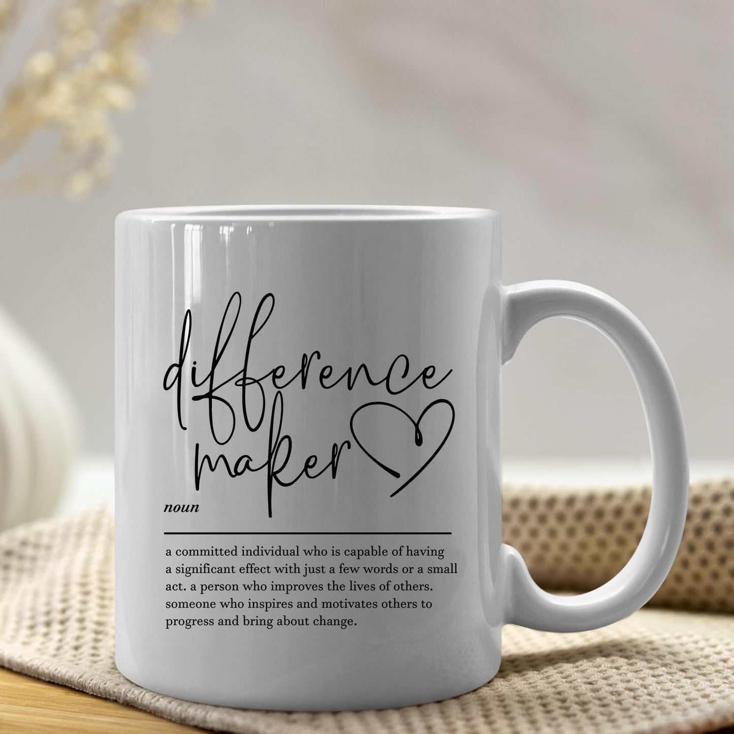 Difference Maker Definition Coffee Mug Appreciation Gift for Teacher Boss Leader Coworker