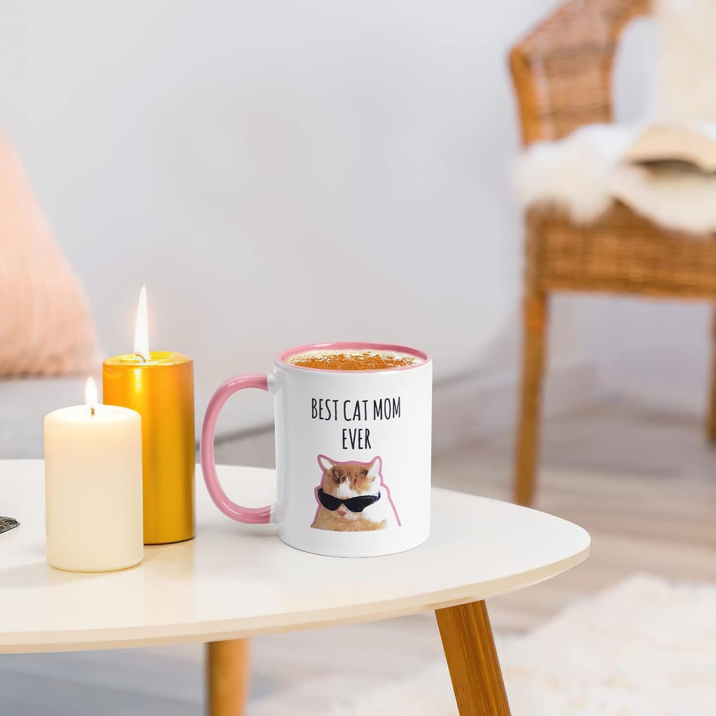 Best Cat Mom Ever Coffee Mug Gift for Cat Mom Women, Mothers Day Birthday Christmas Gift