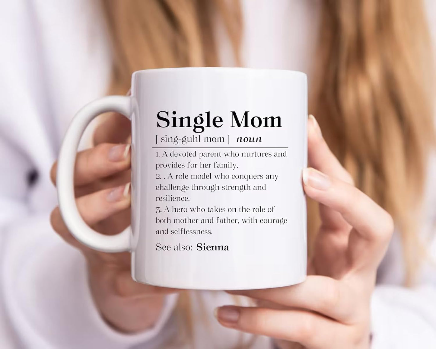 Single Mom Dictionary Definition Coffee Mug Inspirational Gift for Single Mom
