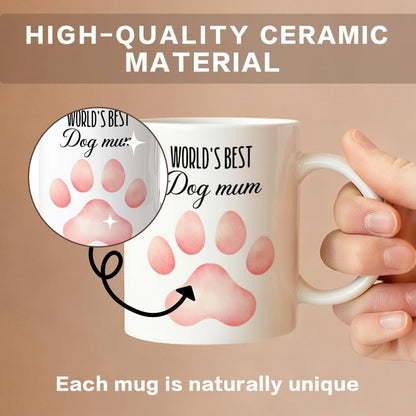 World's Best Dog Mom Coffee Mug Funny Dog Lover Gift for Dog Mom Wife Grandma Friend