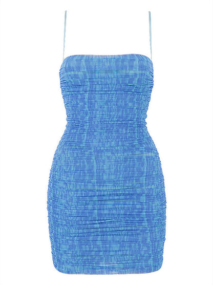 Euphoria Cassie Outfit Ruched Mesh Mini Dress