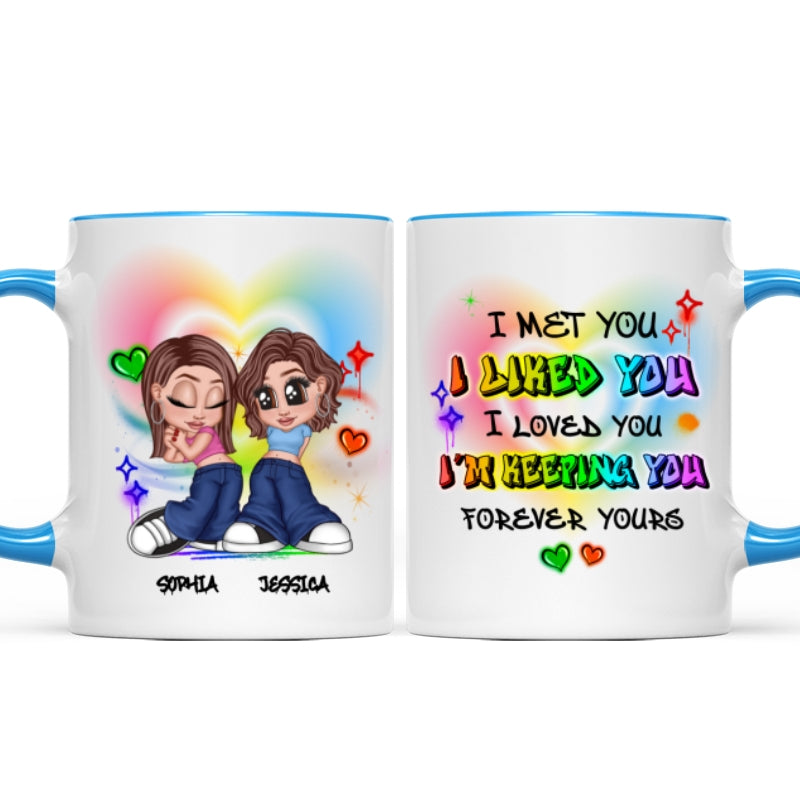 Pride Month LGBT Y2K Couple I Met You Personalized Mug, Gift For Couple