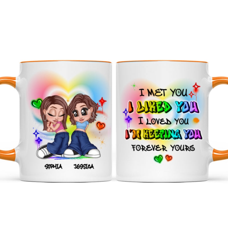 Pride Month LGBT Y2K Couple I Met You Personalized Mug, Gift For Couple