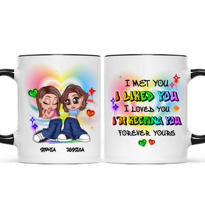 Pride Month LGBT Y2K Couple I Met You Personalized Mug, Gift For Couple