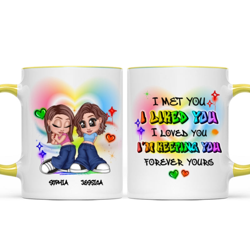 Pride Month LGBT Y2K Couple I Met You Personalized Mug, Gift For Couple