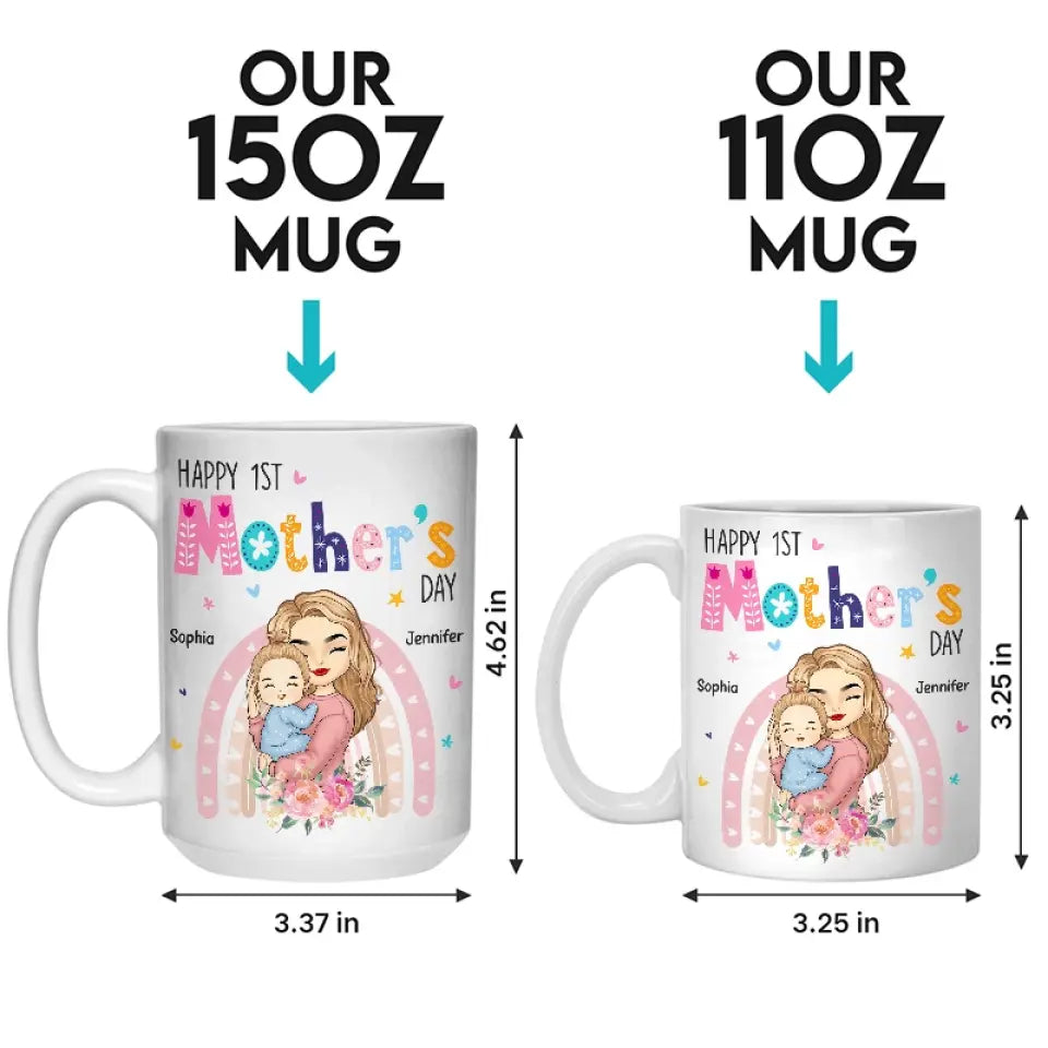 Mother's Love Is Peace - Family Personalized Custom Mug - Mother's Day, Baby Shower Gift, Gift For First Mom
