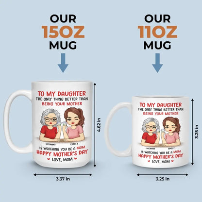 Watching You Be A Mom - Family Personalized Custom Mug - Mother's Day, Gift For Daughter