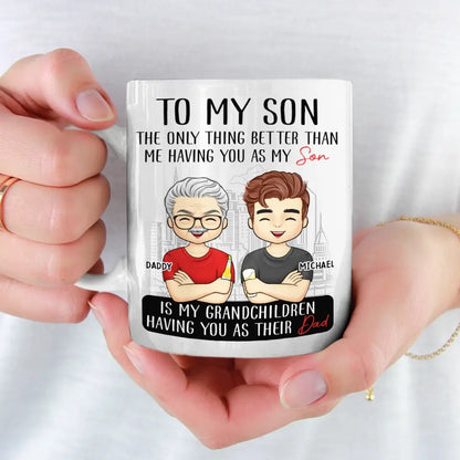 A Boy's Best Friend Is His Mother - Family Personalized Custom Mug - Father's Day, Gift For Son