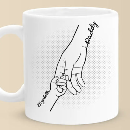 Our Fingers Together - Family Personalized Custom Mug - Father's Day, Gift For Dad, Grandpa