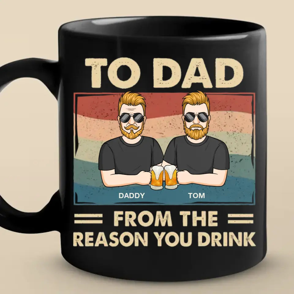 When You Need Real Understanding, A Father's Always There - Family Personalized Custom Black Mug - Father's Day, Gift For Dad, Grandpa