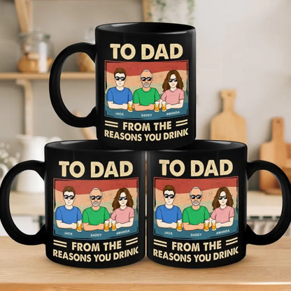 When You Need Real Understanding, A Father's Always There - Family Personalized Custom Black Mug - Father's Day, Gift For Dad, Grandpa